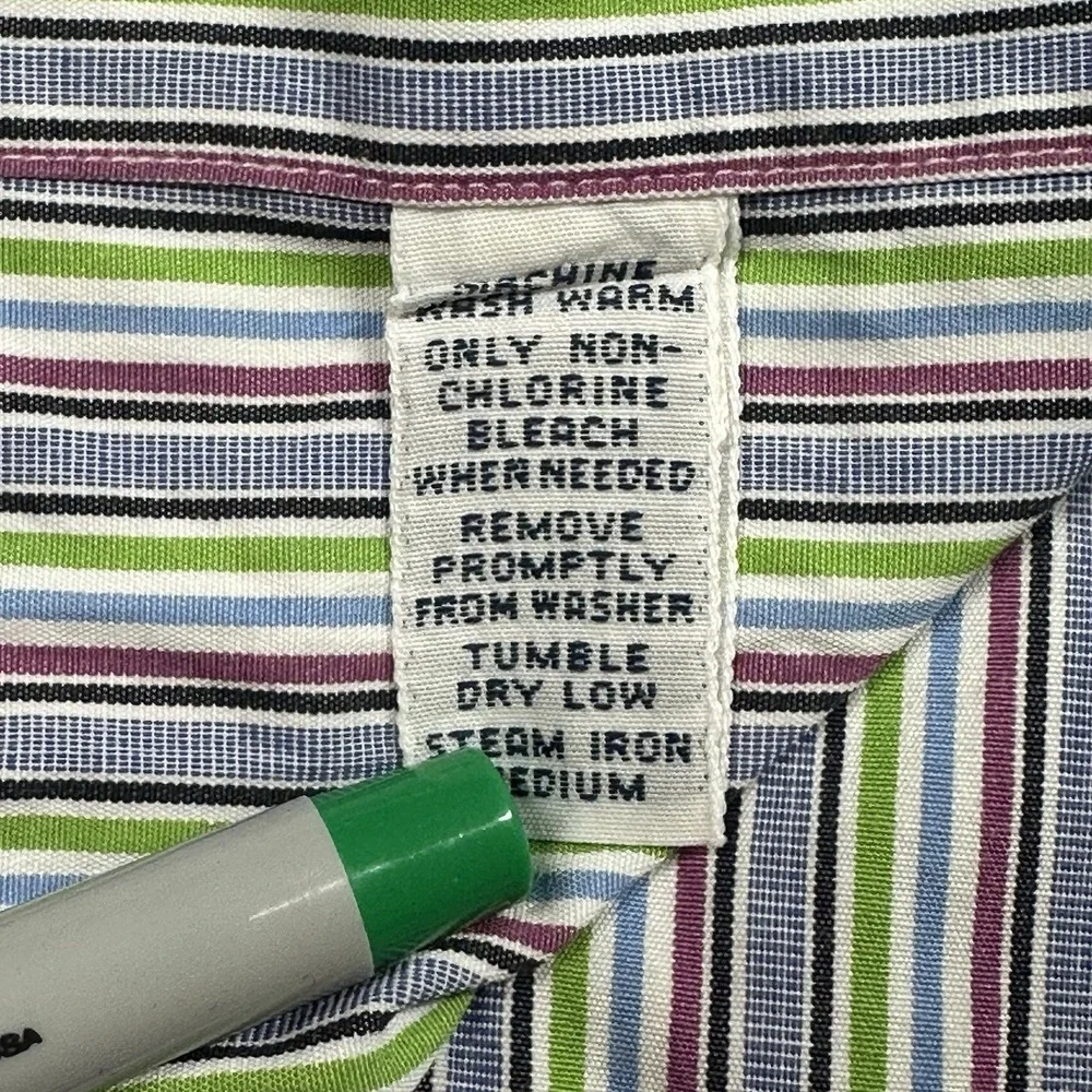 Polo Ralph Lauren Classic Fit Stripe Button Down Mens L (16.5-32/33) Cotton Pony